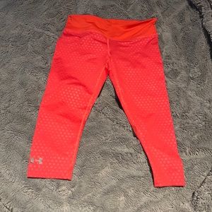 Bright red Under Armour Capri workout pants